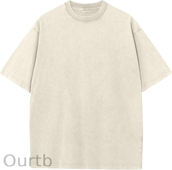 Men's Cotton T-Shirts Oversized Unisex Short Sleeves Casual Loose Wash Solid Basic Tee Tops