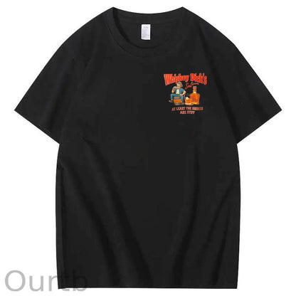 Whiskey Dick's Print Pattern Crew Neck T-Shirt