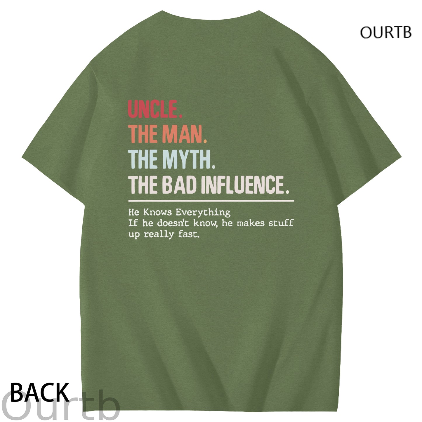 Uncle The Man The Myth The Bad Influence Cool Uncle Club Art Pattern Print T-Shirt