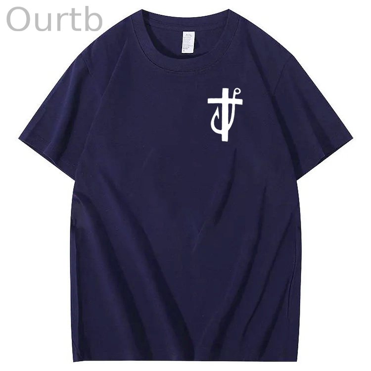 Jesus Made Me A Fisherman Pattern Print 100%Cotton T-Shirt
