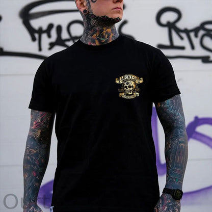 LUCKY THIRTEEN Skull Black Print T-shirt