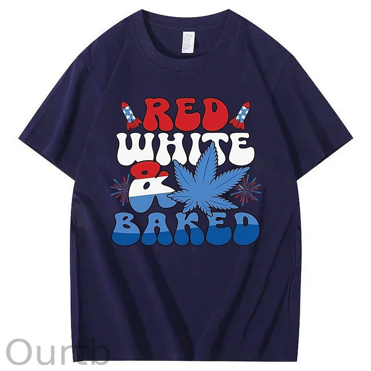 Red White & Baked Print 100% Cotton T-Shirt
