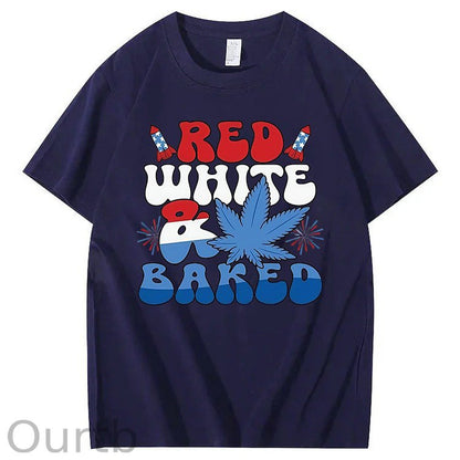 Red White & Baked Print 100% Cotton T-Shirt