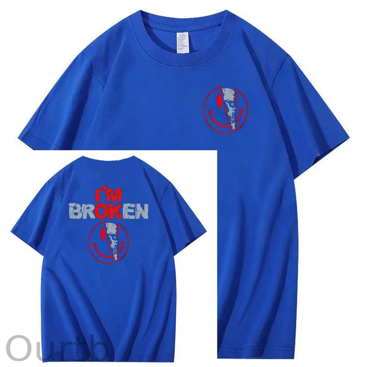 I'm Broken Skull Smile Pattern 100% Cotton T-Shirt