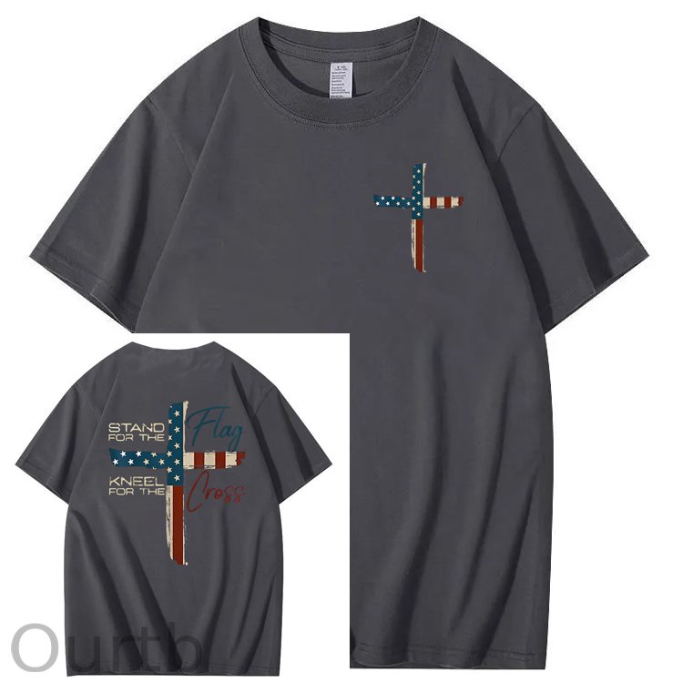 Stand For The Flag Kneel For The Cross 4th Of July T-Shirt