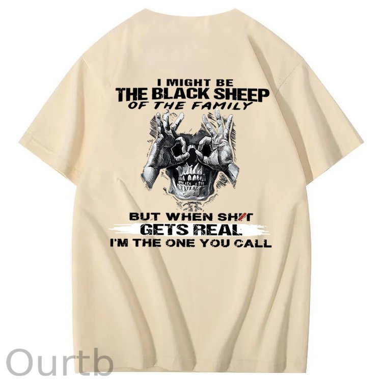 The Blacksheep Of  The Family Pattern Print 100%Cotton T-Shirt