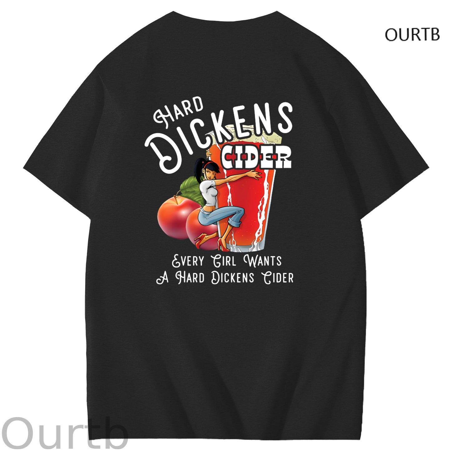 Hard Dickens Cider Every Girl Wants A Hard Dickens Cider Art Pattern Print T-Shirt