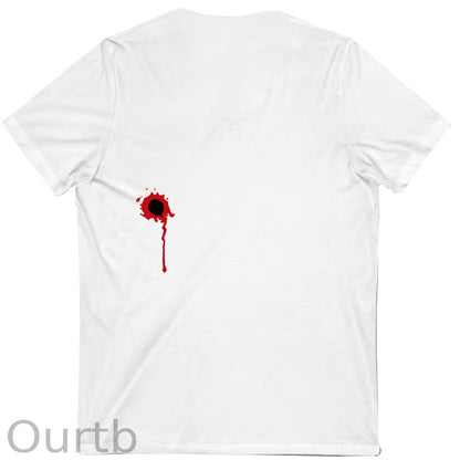 I'm Fine Pattern Print 100%Cotton V Neck T-Shirt