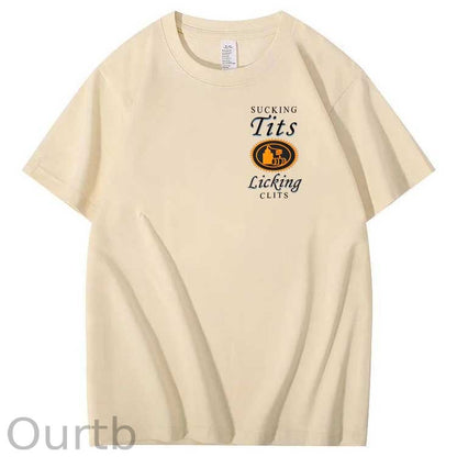 Sucking Tits Licking Clits  Pattern  Print 100%Cotton T-Shirt