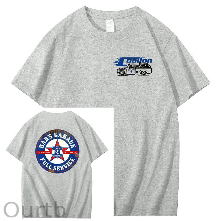 Dad's Garage Full Service If It's Broke We'll Fix It Printed Men's T-shirt