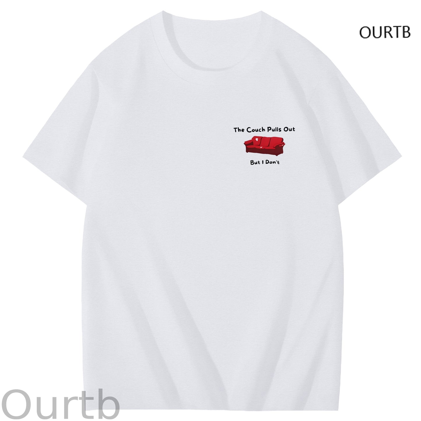 The Couch Pulls Out But I Don't Funny Adult Art Pattern Print T-Shirt
