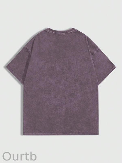 Men's Cross & Letter Print Round Neck Tee, Casual Street Short Sleeve T-shirt for Summer, Men's Top for Daily Wear