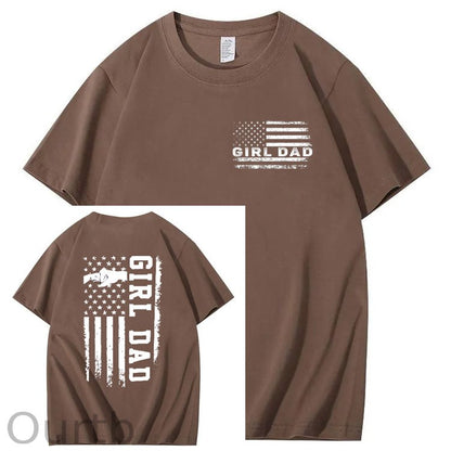 Girl Dad Pattern Print 100%Cotton T-Shirt