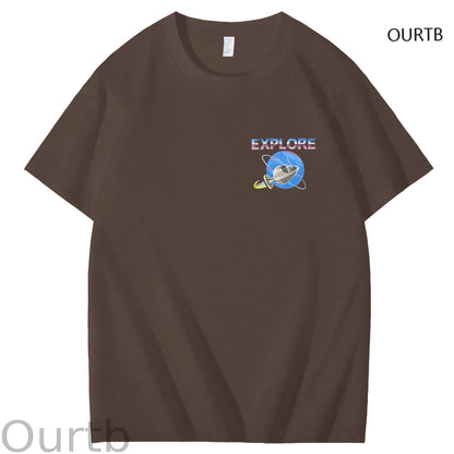 Explore Uranus Funny Adult Art Pattern Print T-Shirt