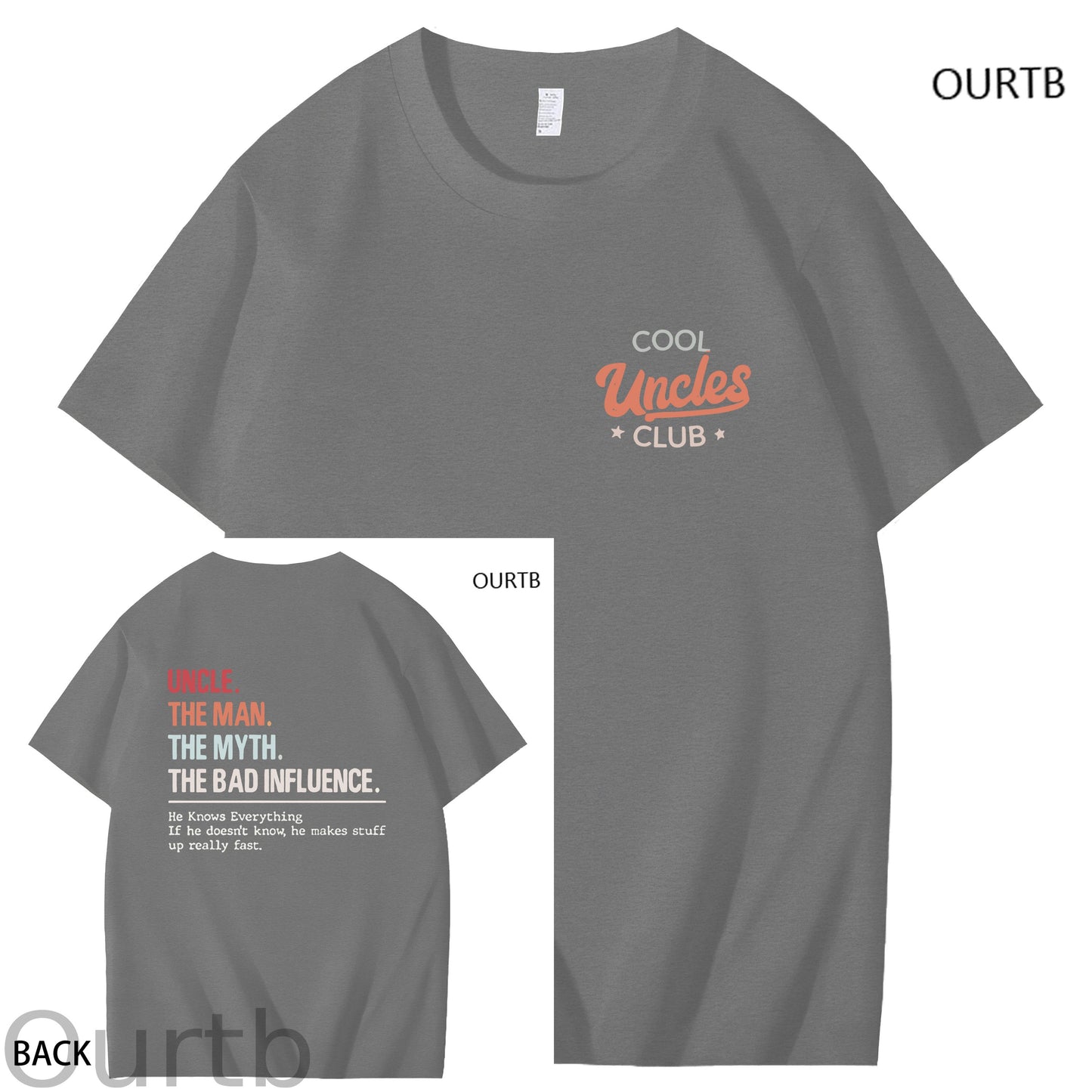 Uncle The Man The Myth The Bad Influence Cool Uncle Club Art Pattern Print T-Shirt