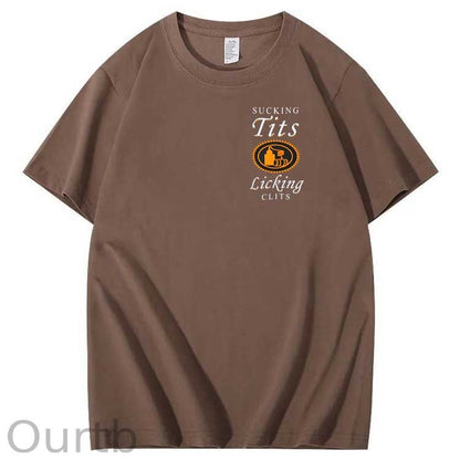 Sucking Tits Licking Clits  Pattern  Print 100%Cotton T-Shirt
