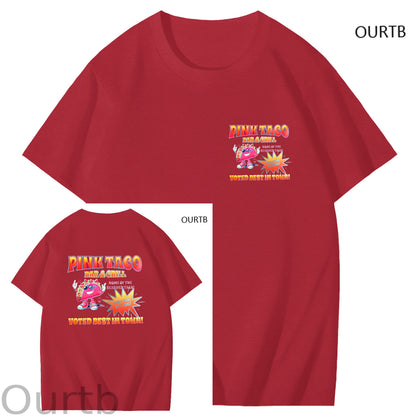 Pink Taco Bar Grill Voted Best In Town Art Pattern Print T-Shirt