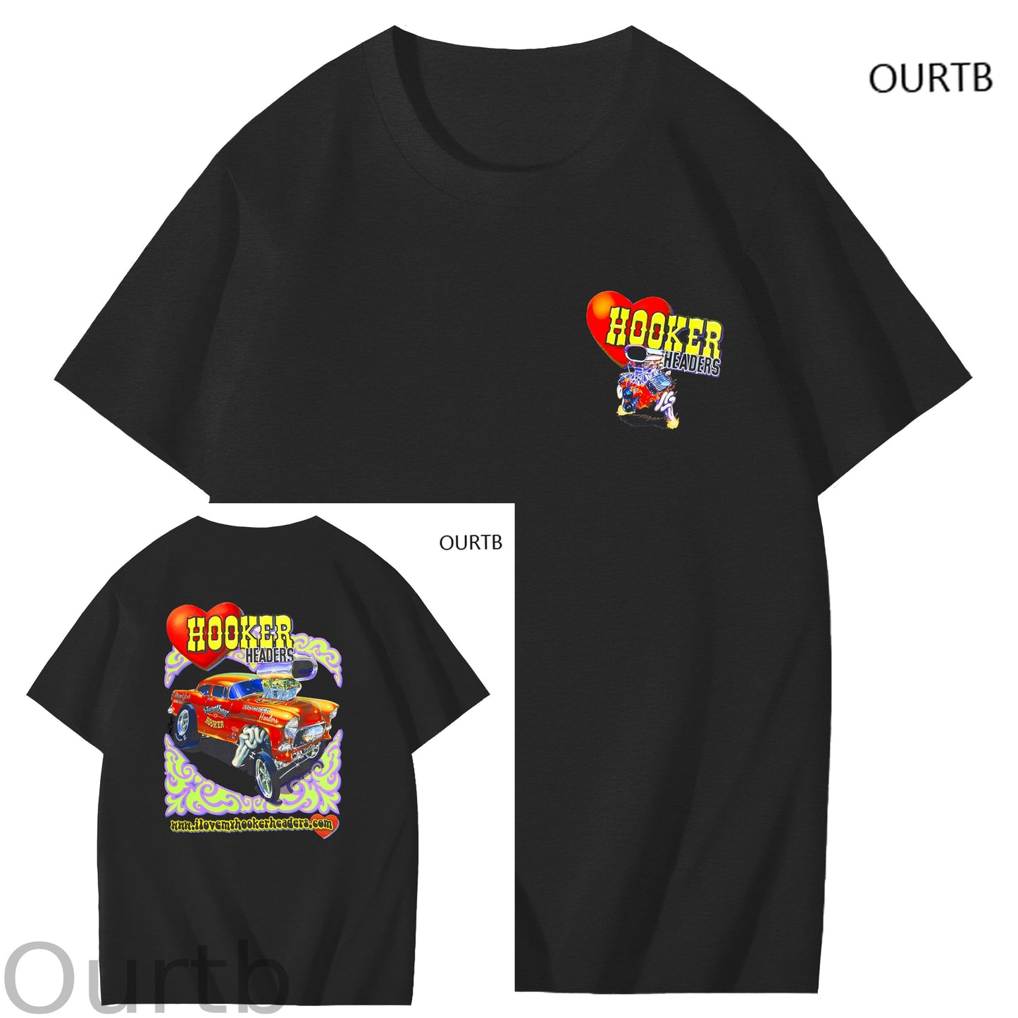 Hooker Headers Art Pattern Print T-Shirt