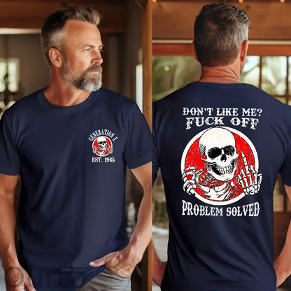 Generation X 2 Side T-shirt, Fuck Off Problem Solved Shirt, Unisex Hoodie, Custom Year Of Birth Sweatshirt