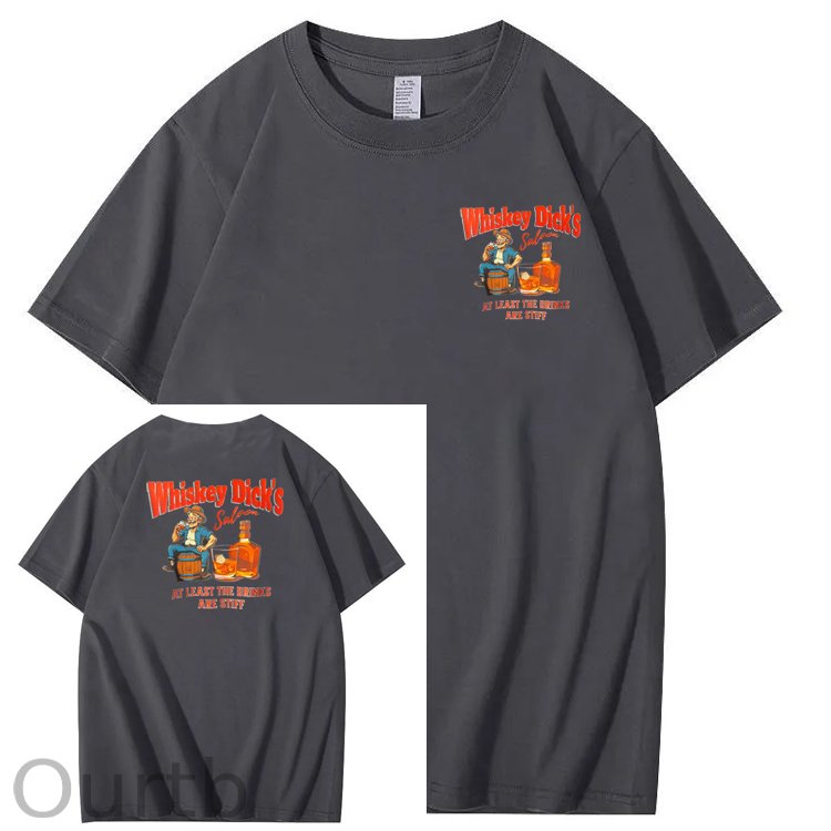 Whiskey Dick's Print Pattern Crew Neck T-Shirt