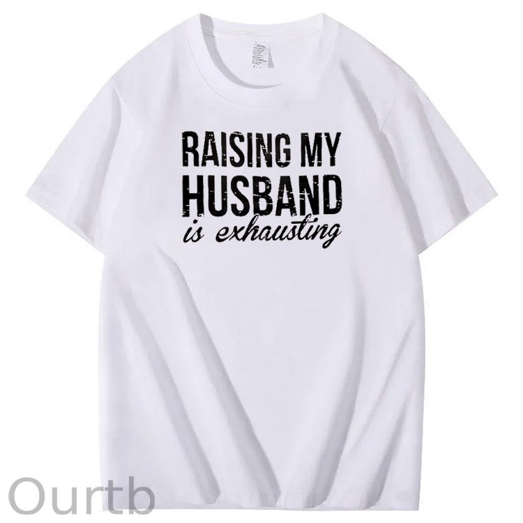 Raising My Husband Is Exhausting Pint Pattern Crew Neck T-Shirt