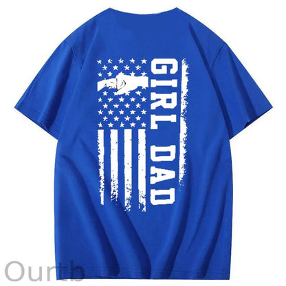 Girl Dad Pattern Print 100%Cotton T-Shirt