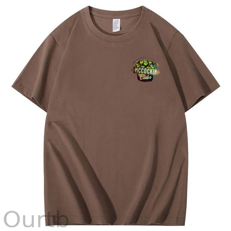 Mccuckin Cider Print Pattern Crew Neck T-Shirt