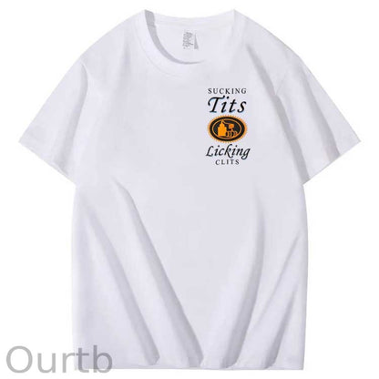 Sucking Tits Licking Clits  Pattern  Print 100%Cotton T-Shirt