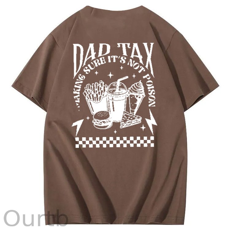Funny Dad Tax Pattern Print 100% Cotton T-Shirt