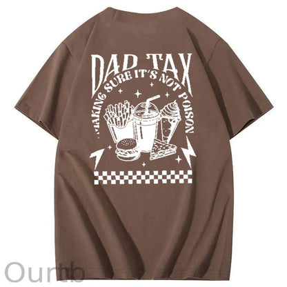 Funny Dad Tax Pattern Print 100% Cotton T-Shirt