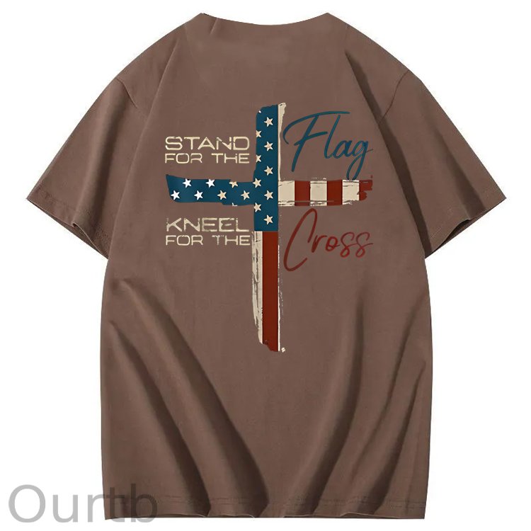 Stand For The Flag Kneel For The Cross 4th Of July T-Shirt