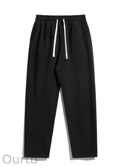 Men's Regular Fit Solid Drawstring Waist Sweatpants