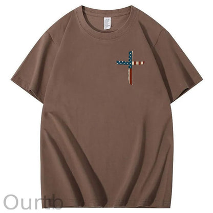 Stand For The Flag Kneel For The Cross 4th Of July T-Shirt