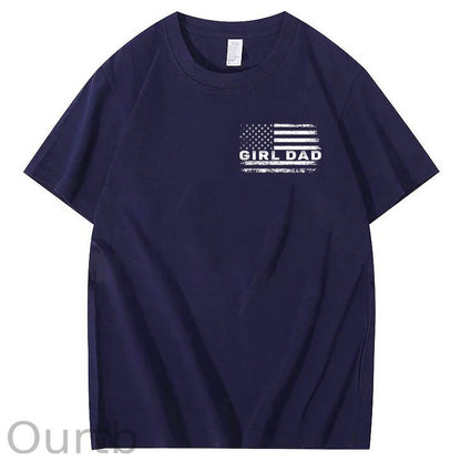 Girl Dad Pattern Print 100%Cotton T-Shirt