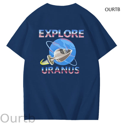 Explore Uranus Funny Adult Art Pattern Print T-Shirt