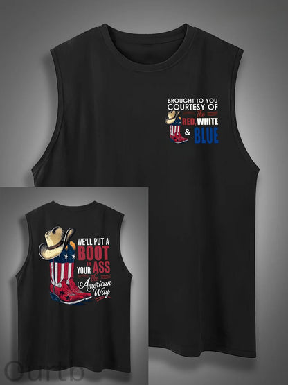 We'll Put A Boot In Your Ass Print Cotton Sleeveless Tank Tops