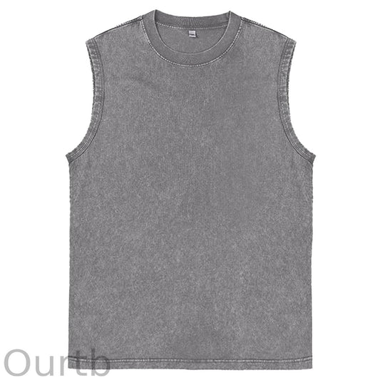 Mens Cotton Sleeveless Tank Tops Cut Off Muscle Gym T Shirts Running Beach Loose Fit Tees