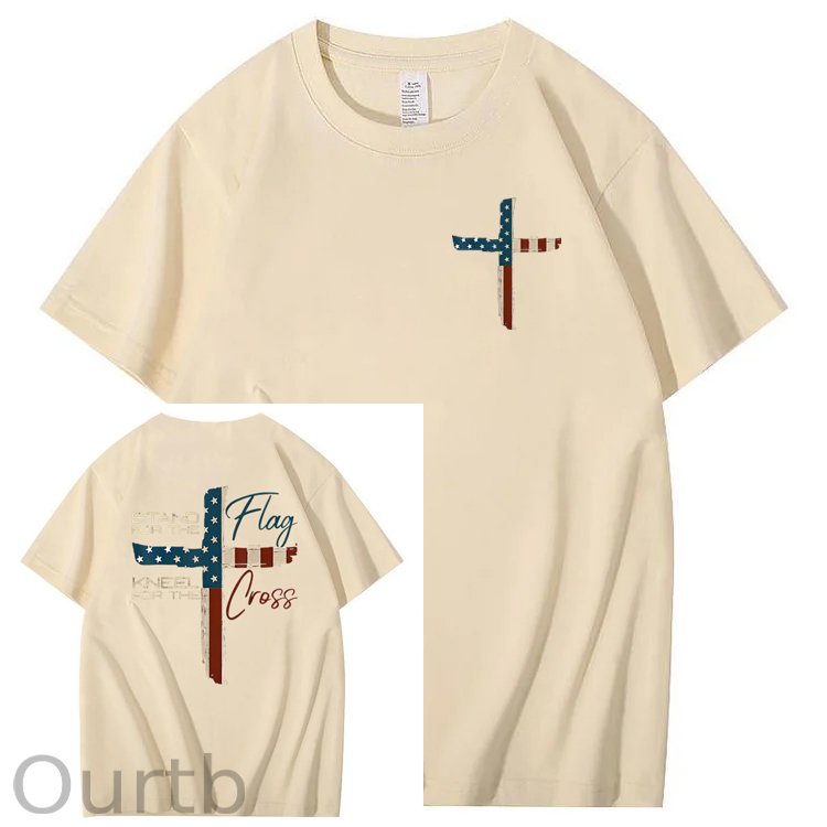 Stand For The Flag Kneel For The Cross 4th Of July T-Shirt