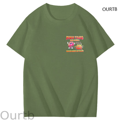 Pink Taco Bar Grill Voted Best In Town Art Pattern Print T-Shirt