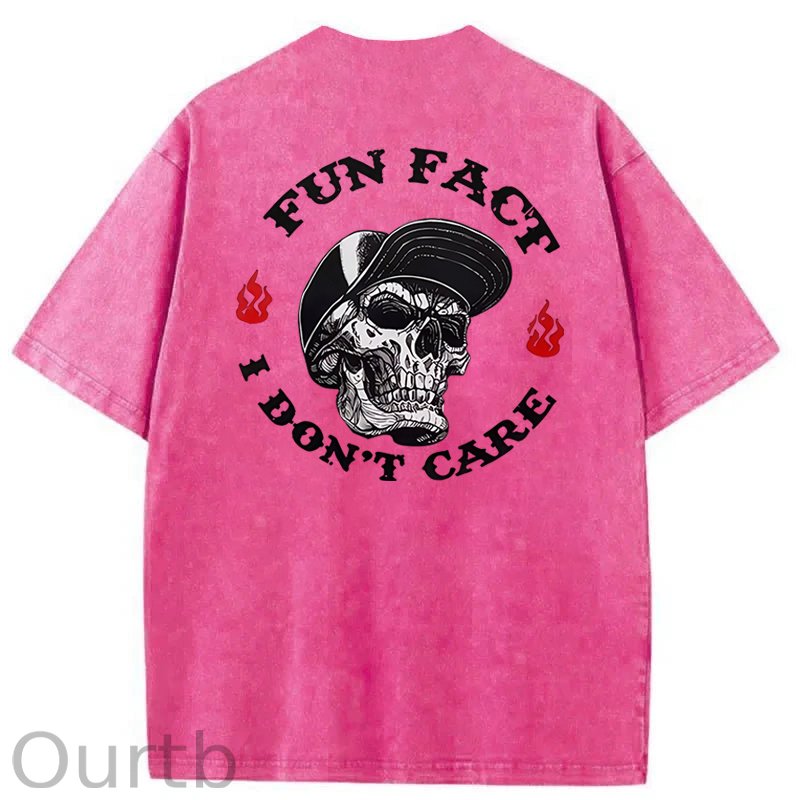 Fun Fact I Don't Care Washed Cotton T-Shirt