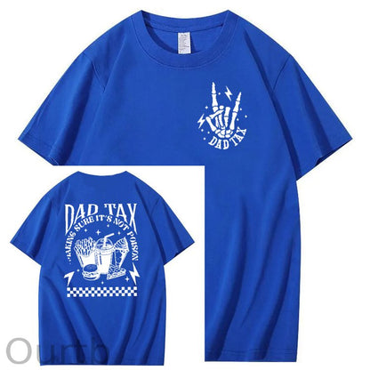 Funny Dad Tax Pattern Print 100% Cotton T-Shirt