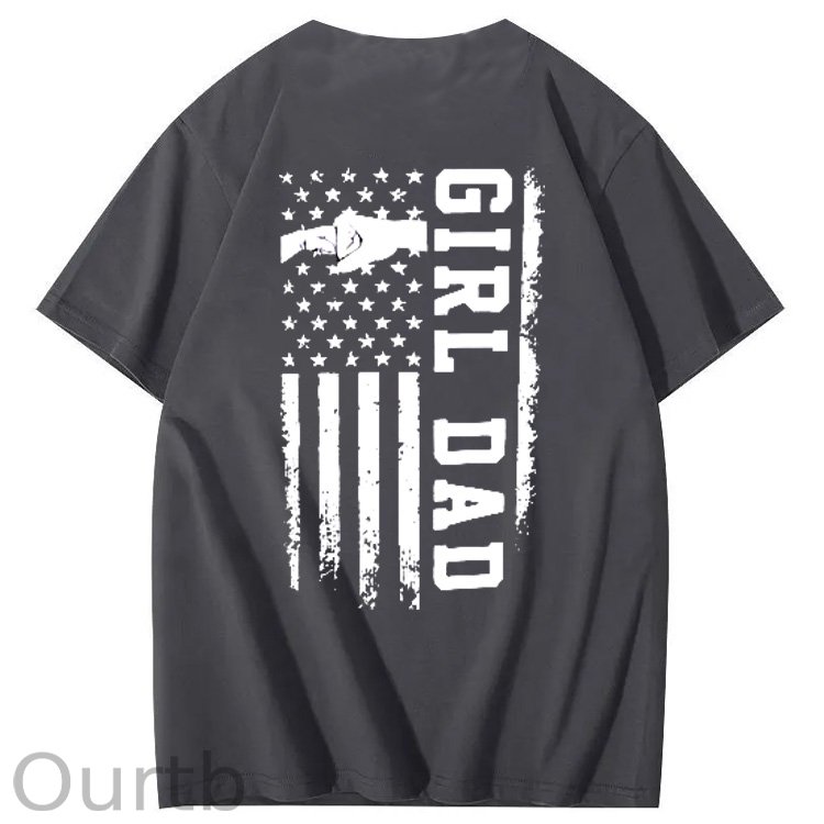 Girl Dad Pattern Print 100%Cotton T-Shirt