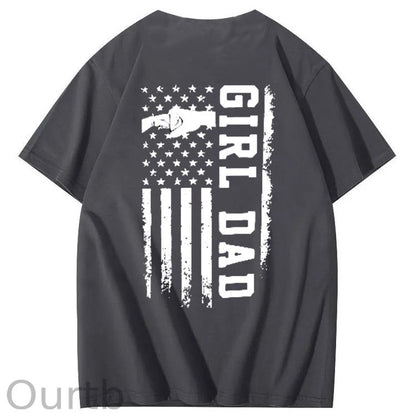 Girl Dad Pattern Print 100%Cotton T-Shirt