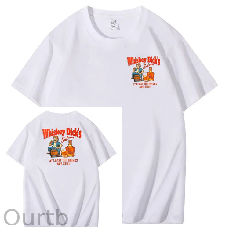 Whiskey Dick's Print Pattern Crew Neck T-Shirt