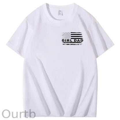 Girl Dad Pattern Print 100%Cotton T-Shirt