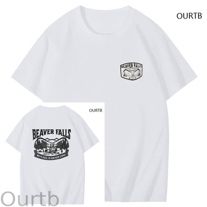 Beaver Falls No Place I'd Rather Come Funny Adoult Art Pattern Print T-Shirt