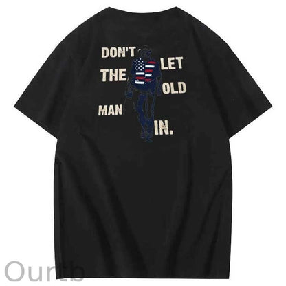 Vintage Don't Let The Old Man In Pattern 100&Cotton Print T-Shirt