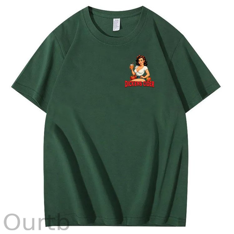 End Each Day With A  Dicknes Cider Pattern Print 100%Cotton T-Shirt