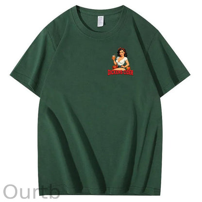 End Each Day With A  Dicknes Cider Pattern Print 100%Cotton T-Shirt