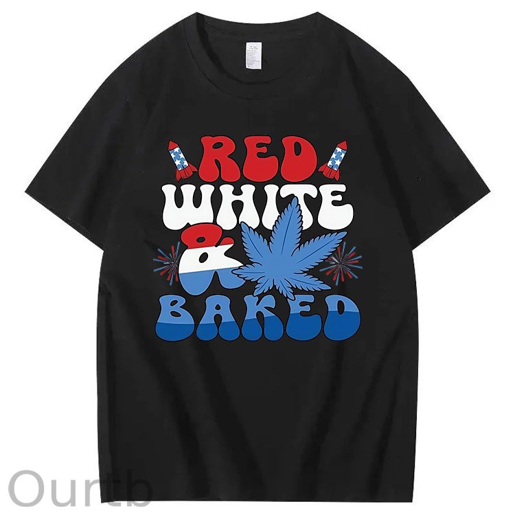Red White & Baked Print 100% Cotton T-Shirt
